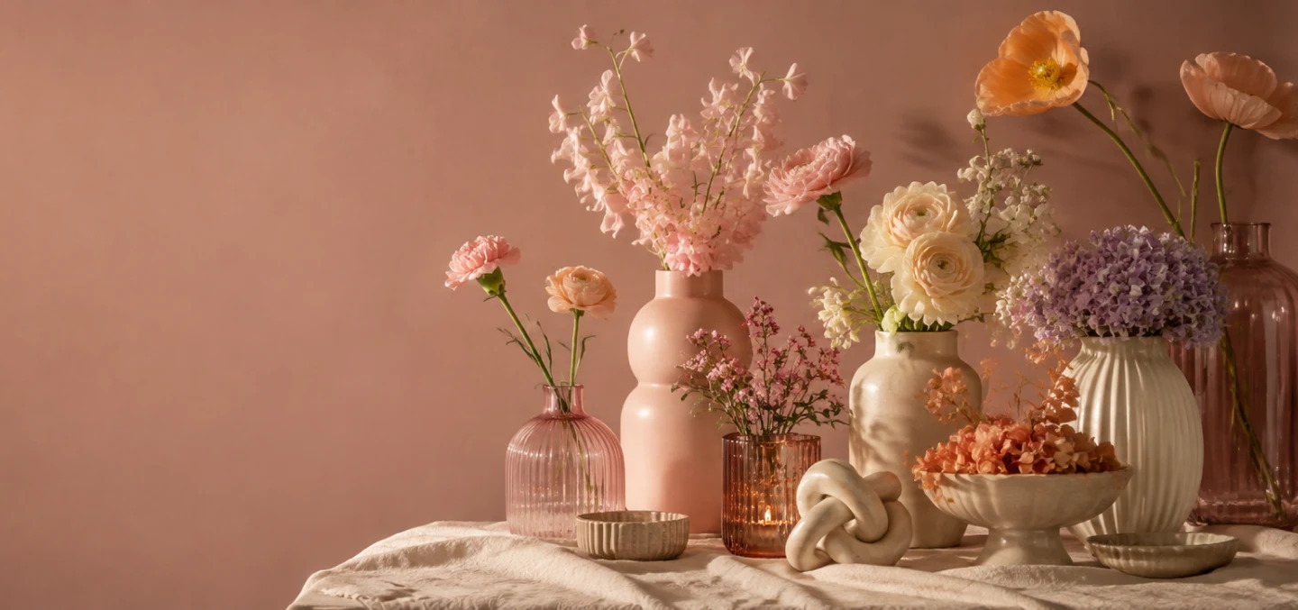 Decoflora - Zijden bloemen en vazen